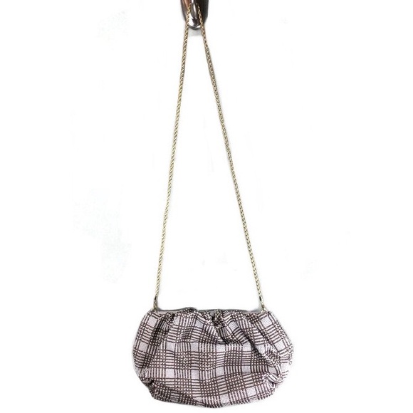 NWOT Loeffler Randall Mini Analeigh Plaid Beaded Twisted Chain Clutch - Picture 4 of 14